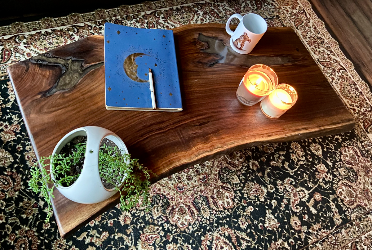Rustic Live Edge Walnut Coffee Table, Live Edge Walnut Wood Coffee Table, Natural Edge Black Walnut Coffee Table, Rustic Coffee Table
