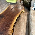 Large Walnut Coffee Table with Handcrafted Bowties