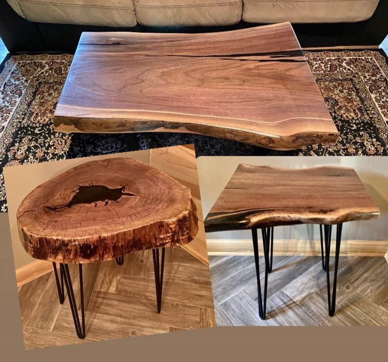 Live Edge Walnut Table Bundle (SOLD)