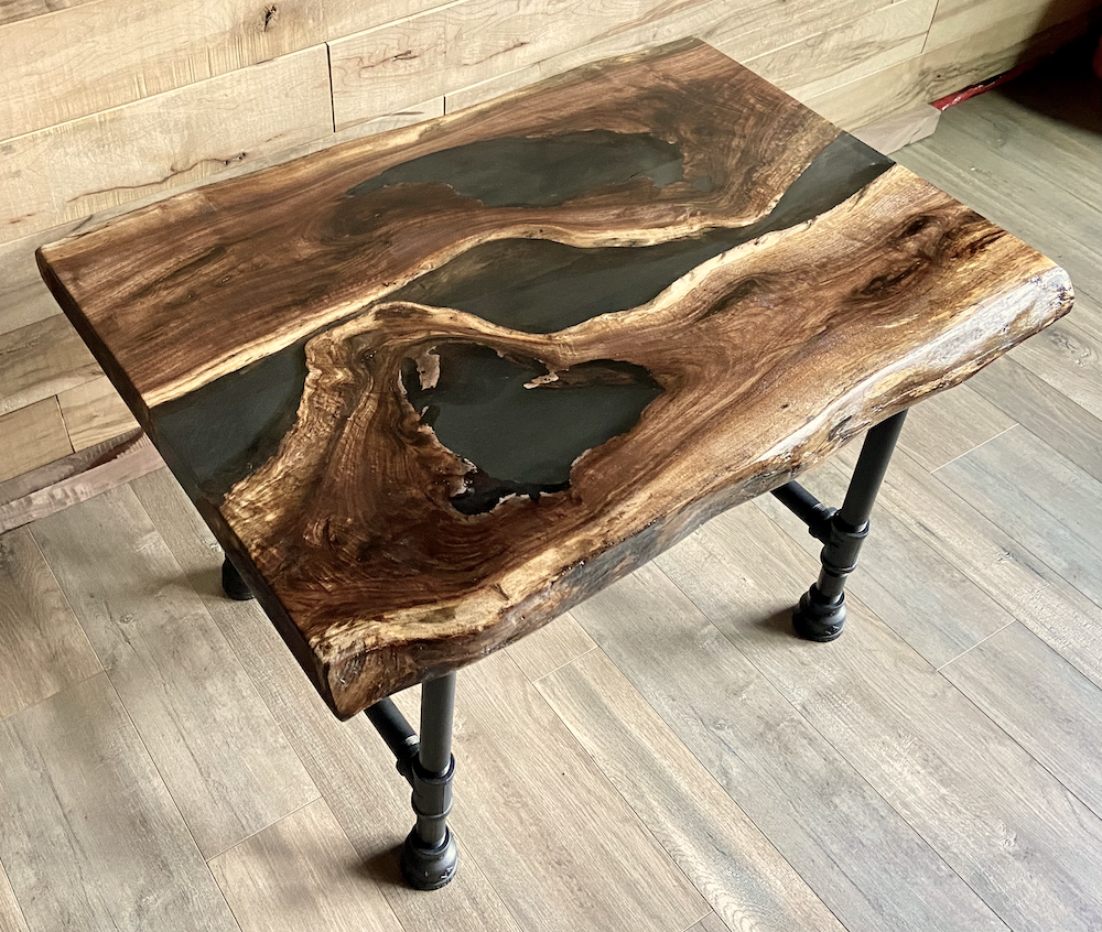 Live Edge Walnut River Tables Set