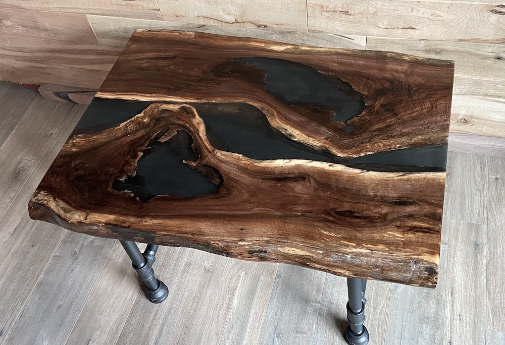 Live Edge Walnut River Tables Set