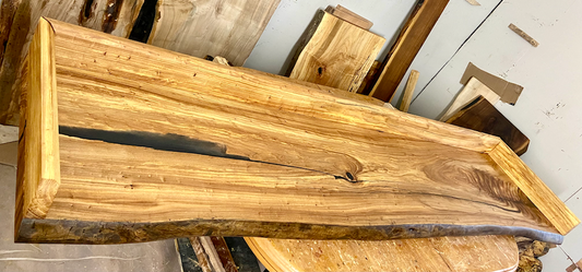 Customizable Live Edge Chestnut Vanity Top | Rustic Bathroom Sink Counter