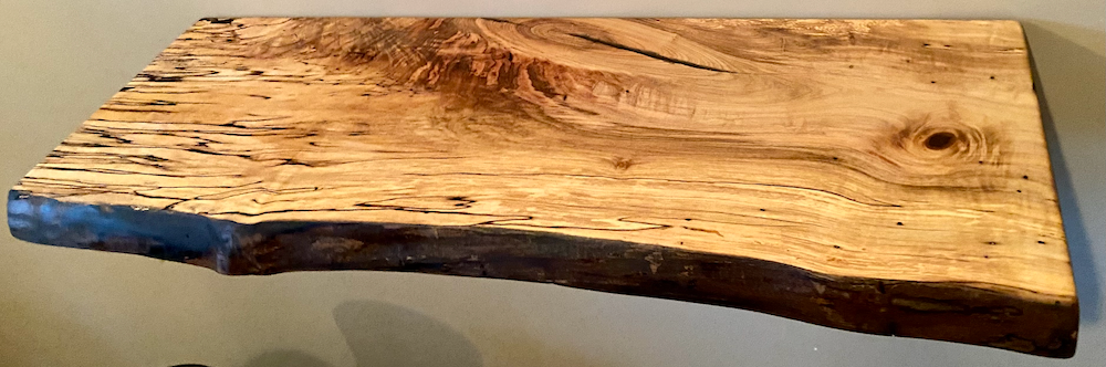 Custom Live Edge Spalted Maple Rustic Wood Floating Shelves|Ambrosia Maple Wood Wall Shelves