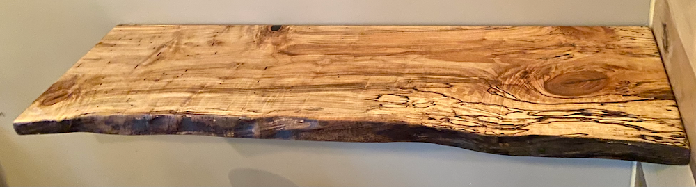Custom Live Edge Spalted Maple Rustic Wood Floating Shelves|Ambrosia Maple Wood Wall Shelves