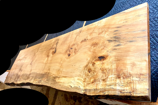 Live Edge Burl Maple and Bird's Eye Oversized Bar Top