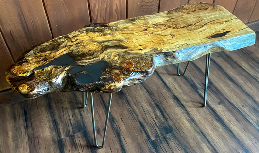 Ultra Spalted Burl Maple Accent Table
