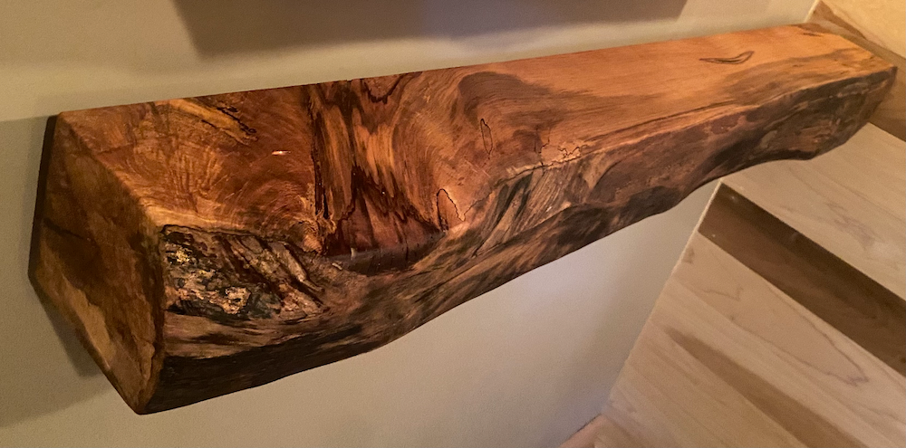 Live Edge Ambrosia Spalted Maple Floating Mantel