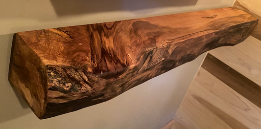 Live Edge Ambrosia Spalted Maple Floating Mantel