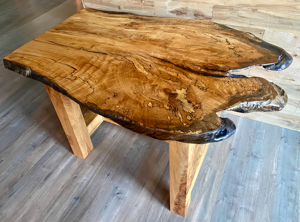 Three Sided Live Edge Maple Dining Table