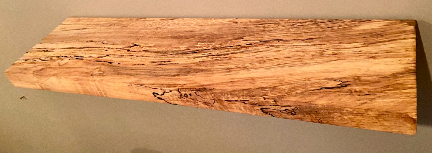Floating Straight Edge Spalted Maple Shelf