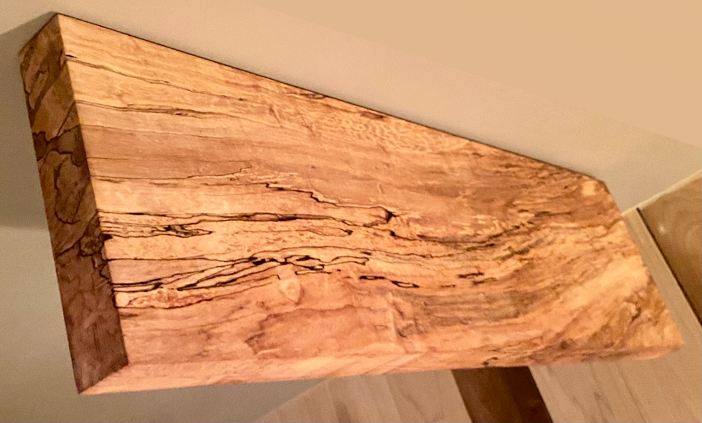Floating Straight Edge Spalted Maple Shelf