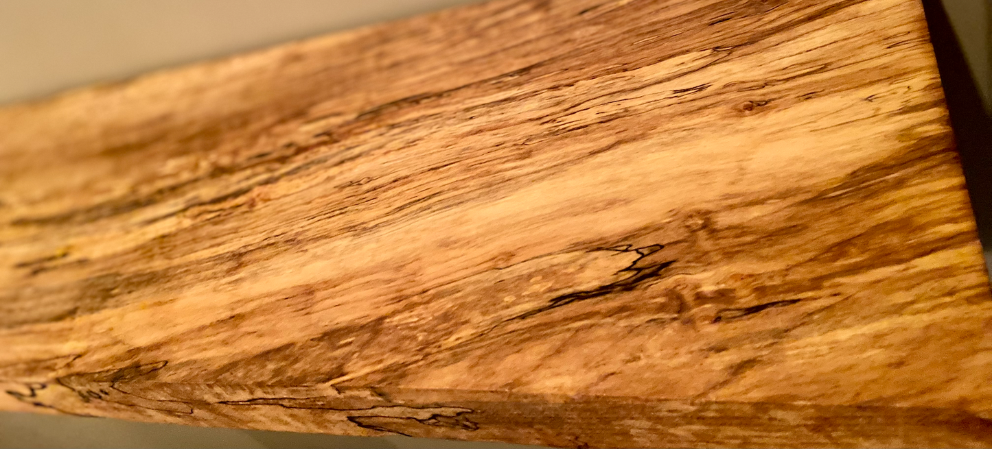 Floating Straight Edge Spalted Maple Shelf