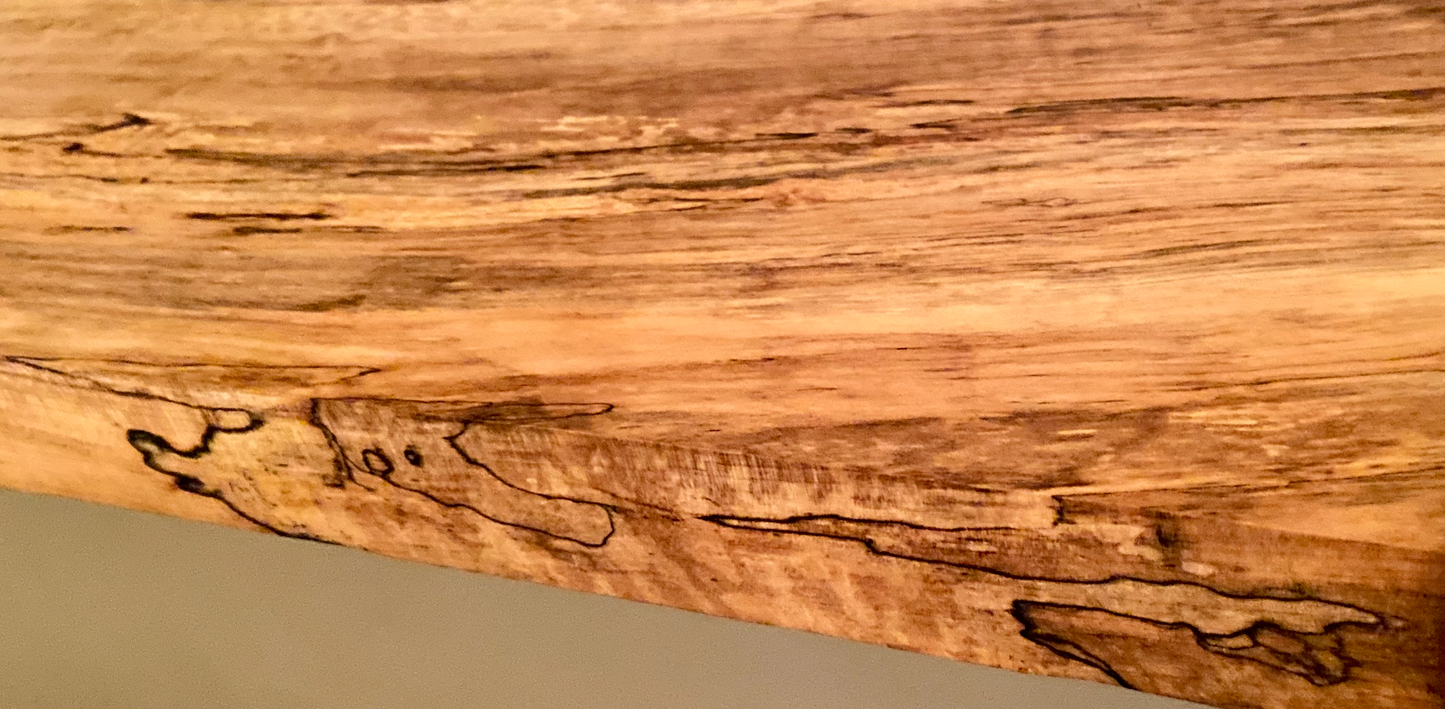 Floating Straight Edge Spalted Maple Shelf