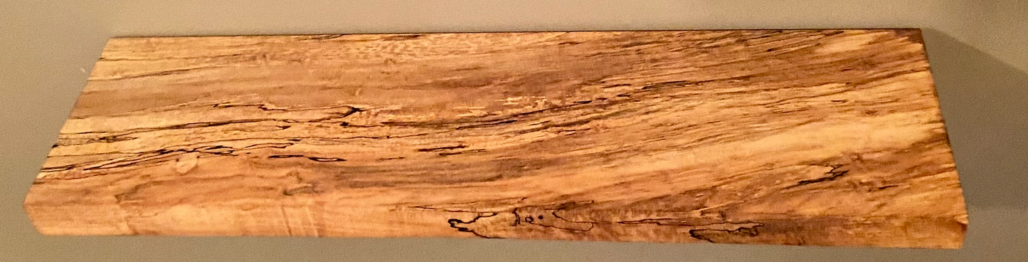 Floating Straight Edge Spalted Maple Shelf