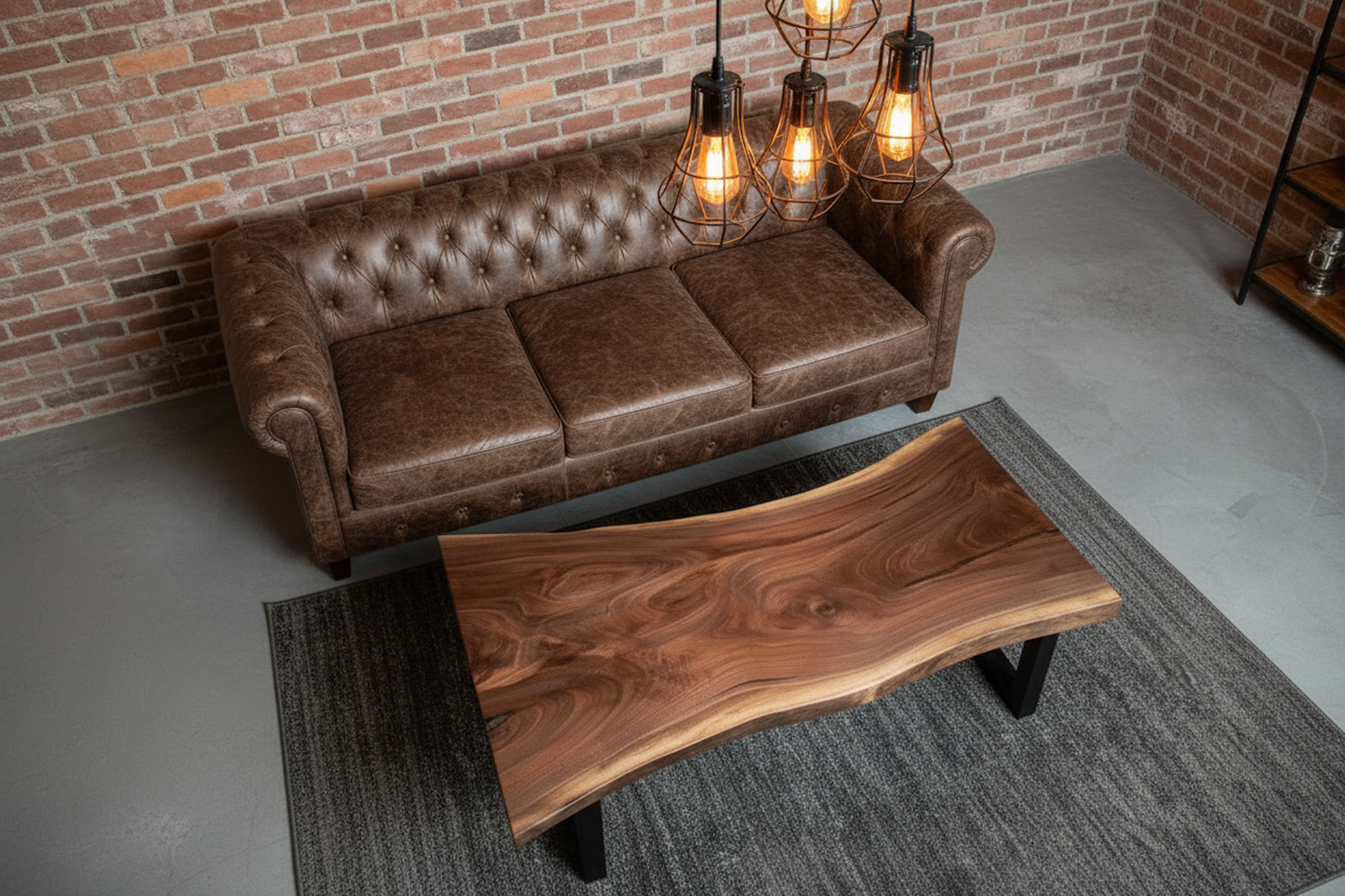 Live Edge Walnut Coffee Table | Customizable Farmhouse Wood Slab Furniture