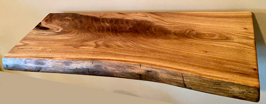 Custom Live Edge English Chestnut Wood Floating Shelves - Handmade Rustic Wall Shelves