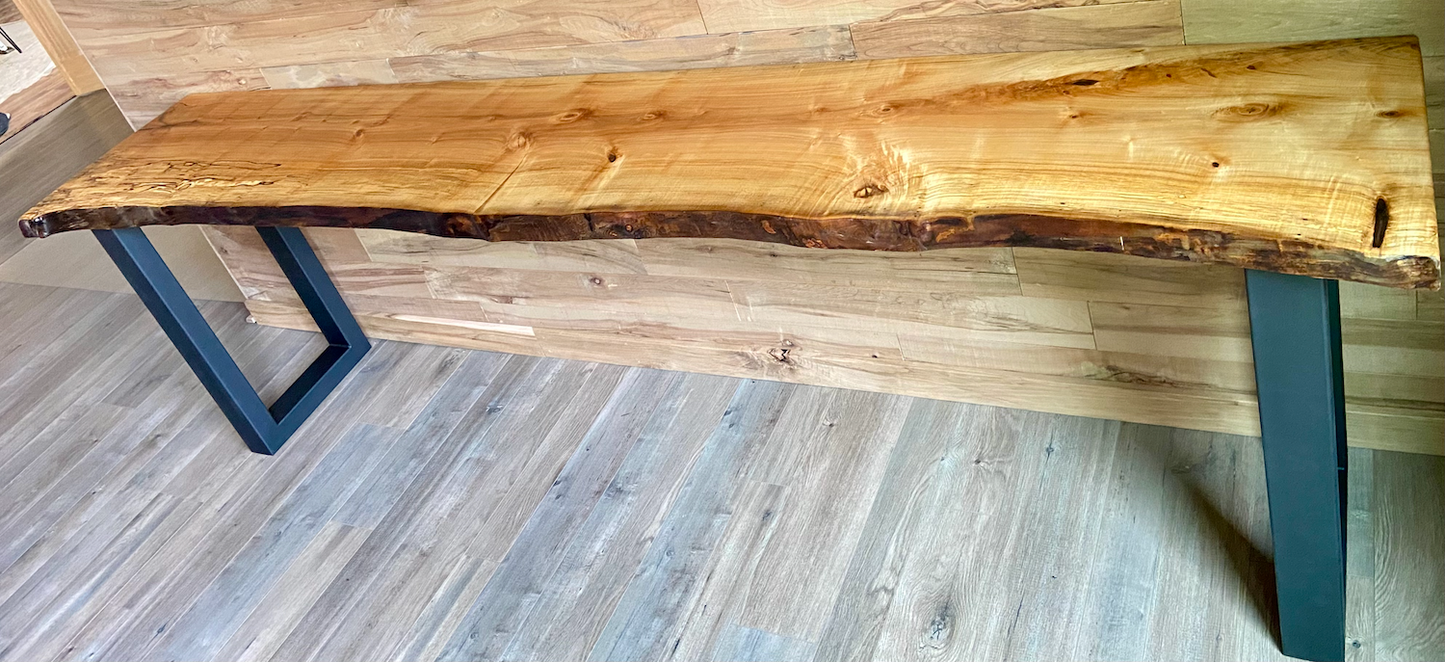Large Live Edge Maple Sofa Table