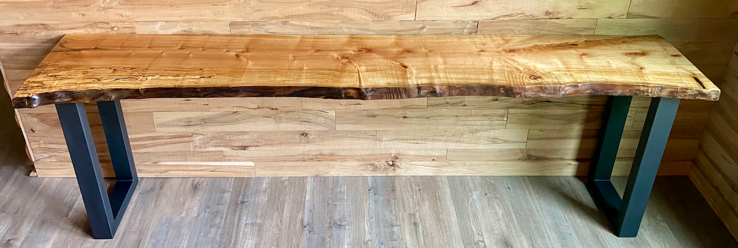 Large Live Edge Maple Sofa Table