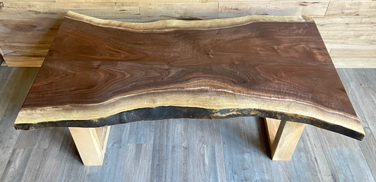 Matching Walnut Table Set with Maple Legs