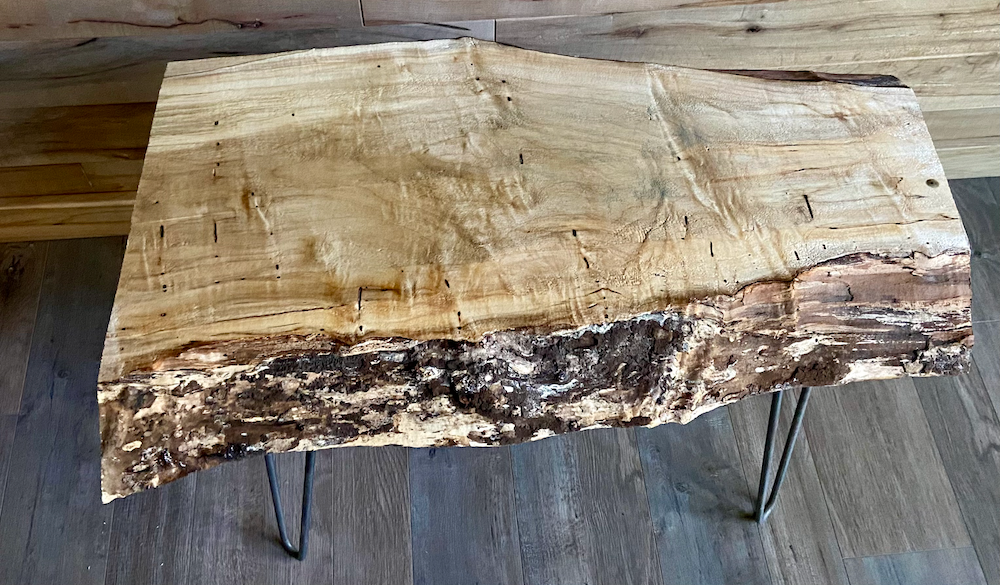 Live Edge Maple Accent Display Table