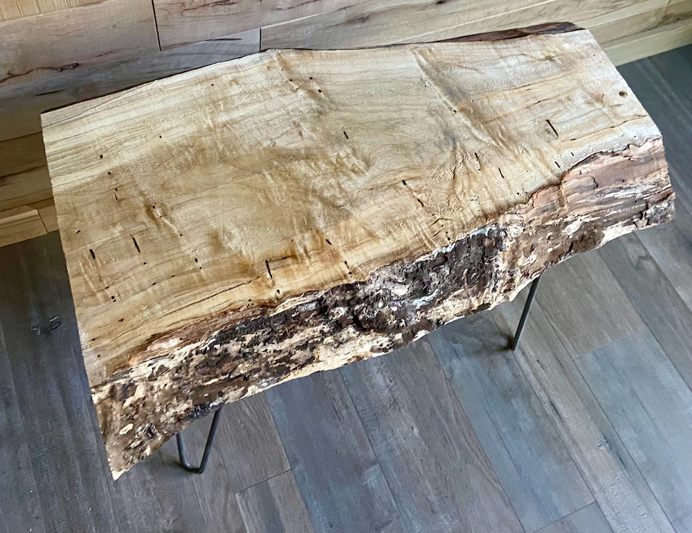 Live Edge Maple Accent Display Table