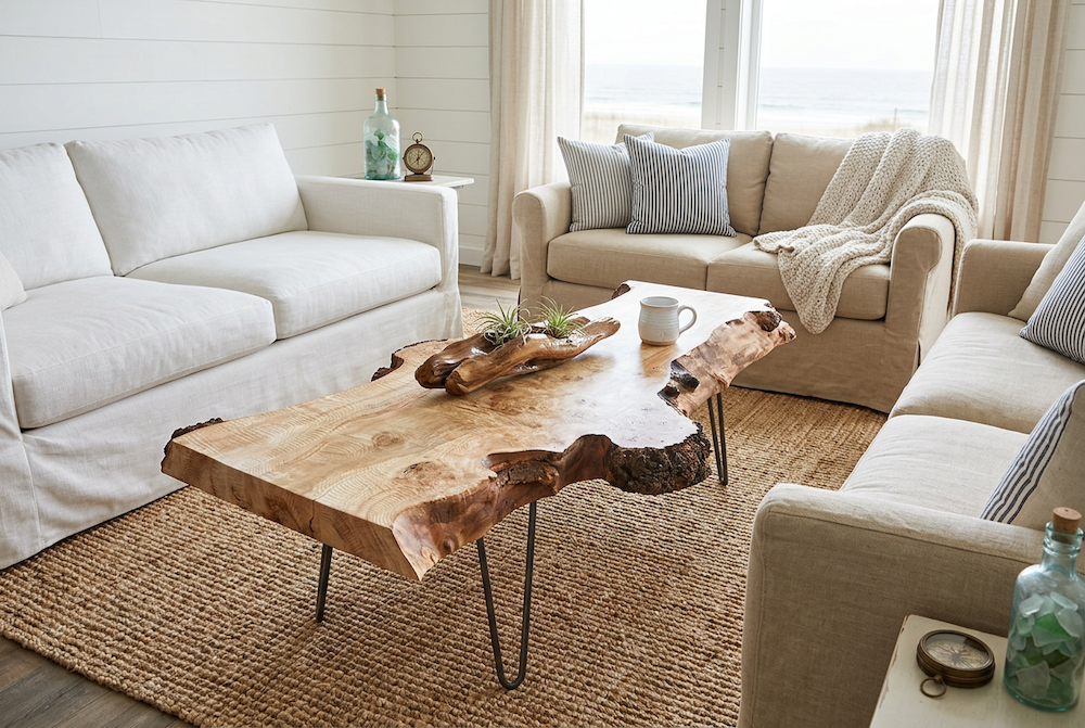 Burl Live Edge Curly Maple Table
