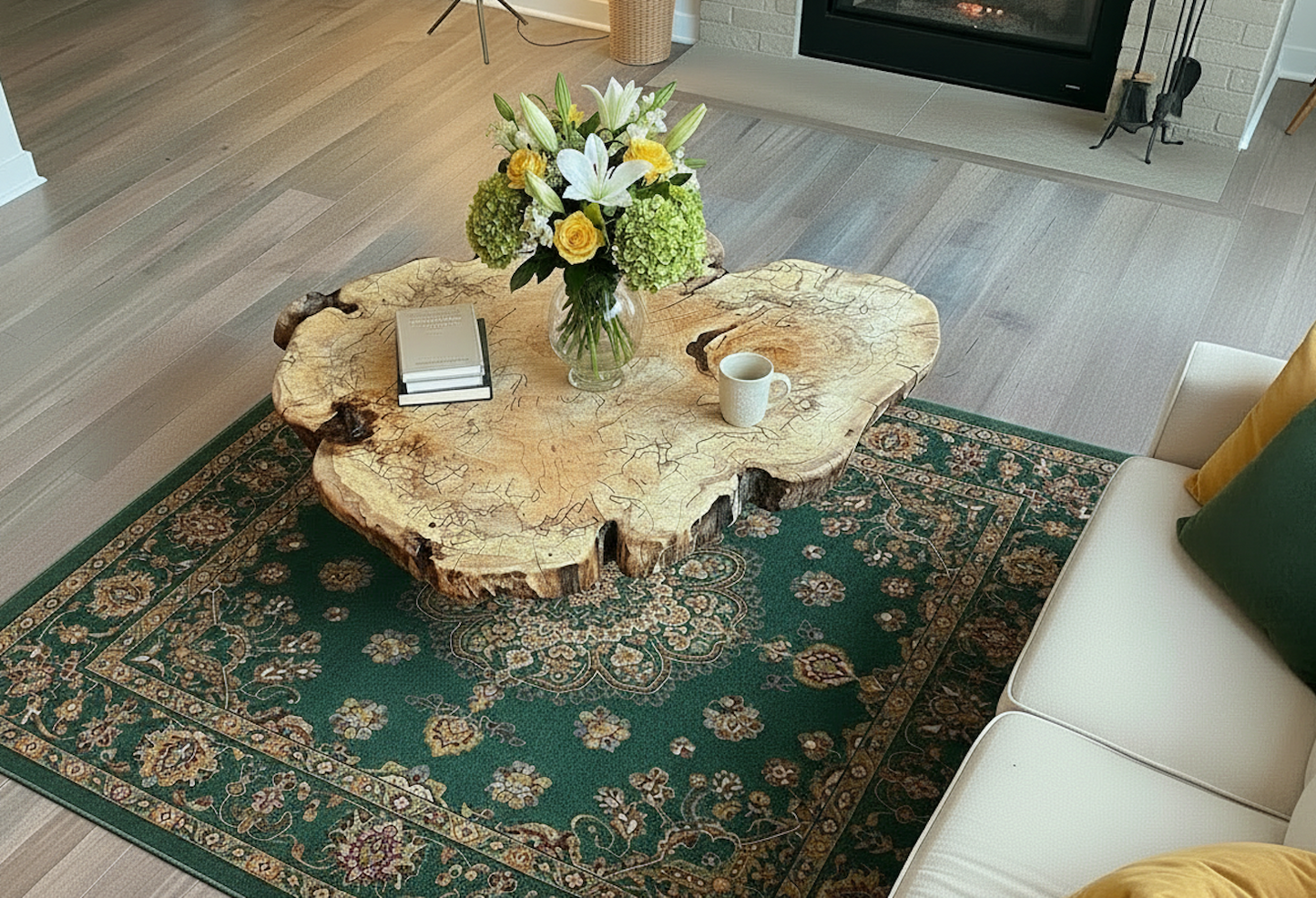 Living Room Table SET of 3 - Live Edge Spalted Maple Wood Nesting Tables