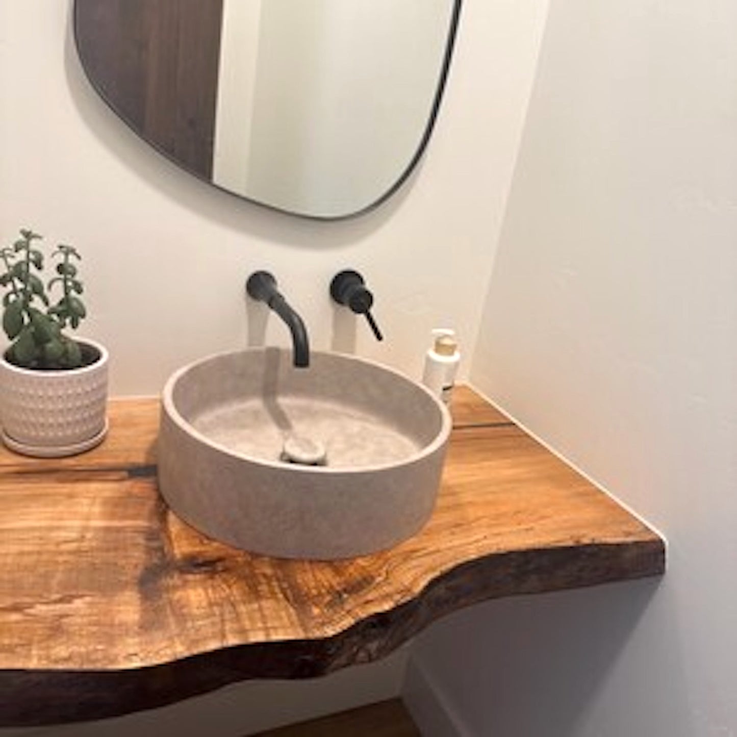 Customizable Live Edge Maple Vanity Top | Rustic Bathroom Sink Counter