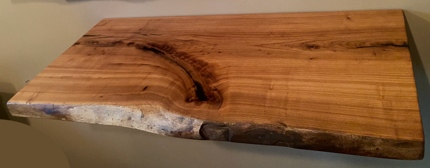 Live Edge Chestnut Vanity Top and Matching Shelf