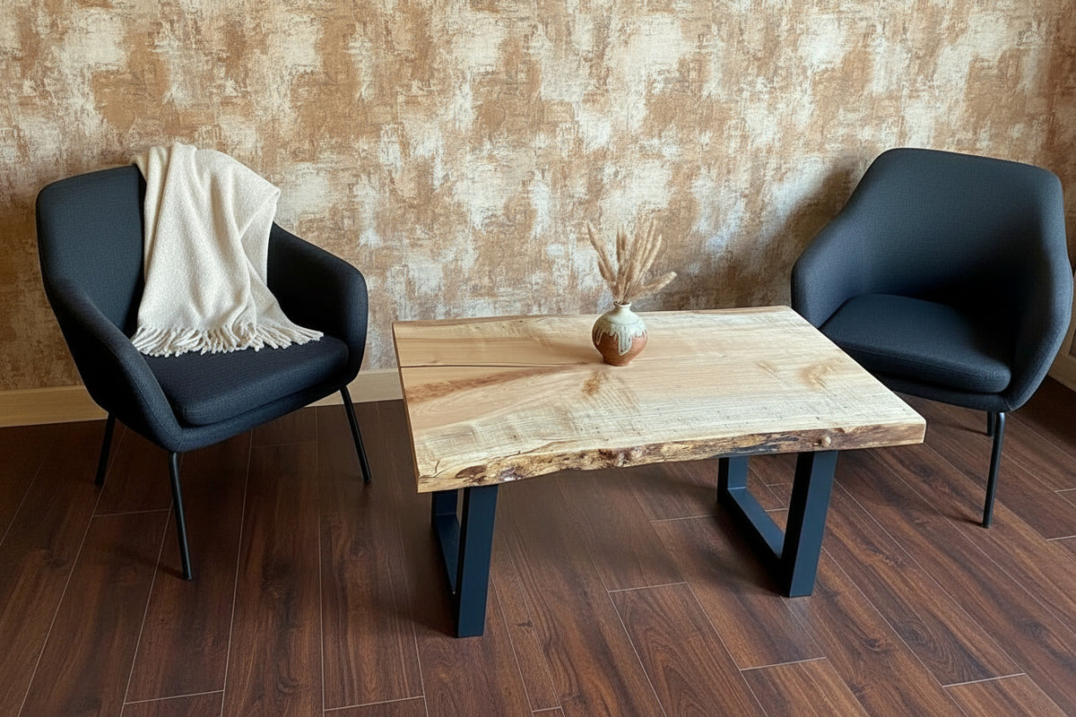 Live Edge Maple Coffee Table | Customizable Spalted Ambrosia Wood