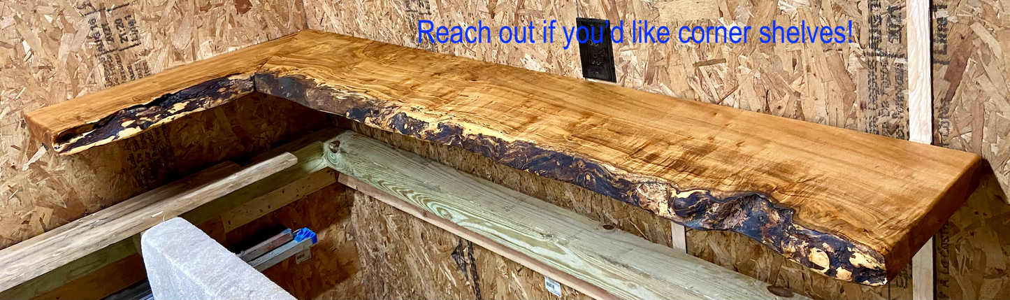 Custom Live Edge Spalted Maple Wood Floating Wall Shelves|Ambrosia Maple Rustic Live Edge Wood Shelf| Natural Ambrosia Wood Maple Live Edge 