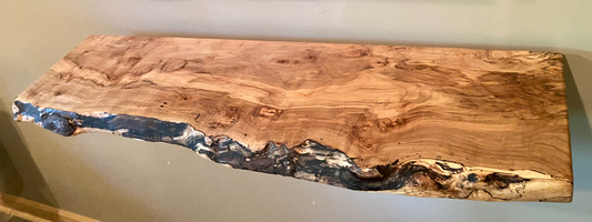 Custom Live Edge Spalted Maple Wood Floating Wall Shelves|Ambrosia Maple Rustic Live Edge Wood Shelf| Natural Ambrosia Wood Maple Live Edge 