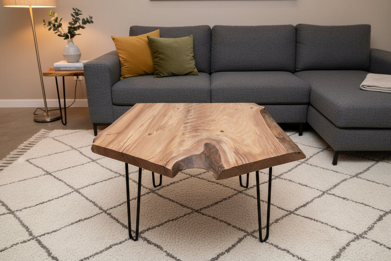 Live Edge Chestnut Forked Wood End Table