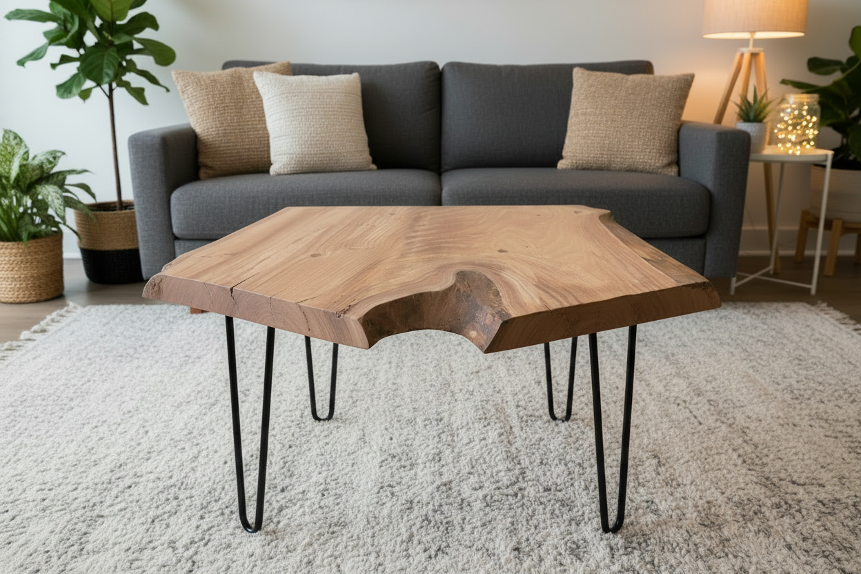 Live Edge Chestnut Forked Wood End Table