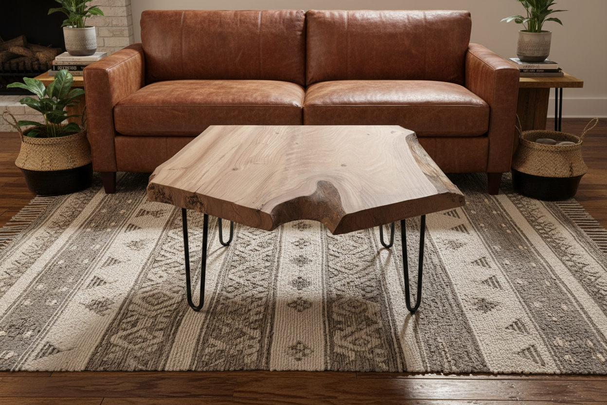 Live Edge Chestnut Forked Wood End Table