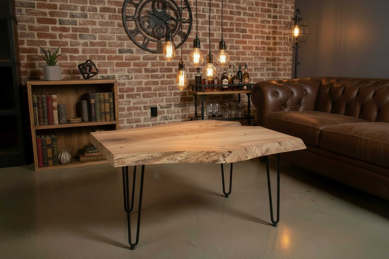 Live Edge Chestnut Forked Wood End Table