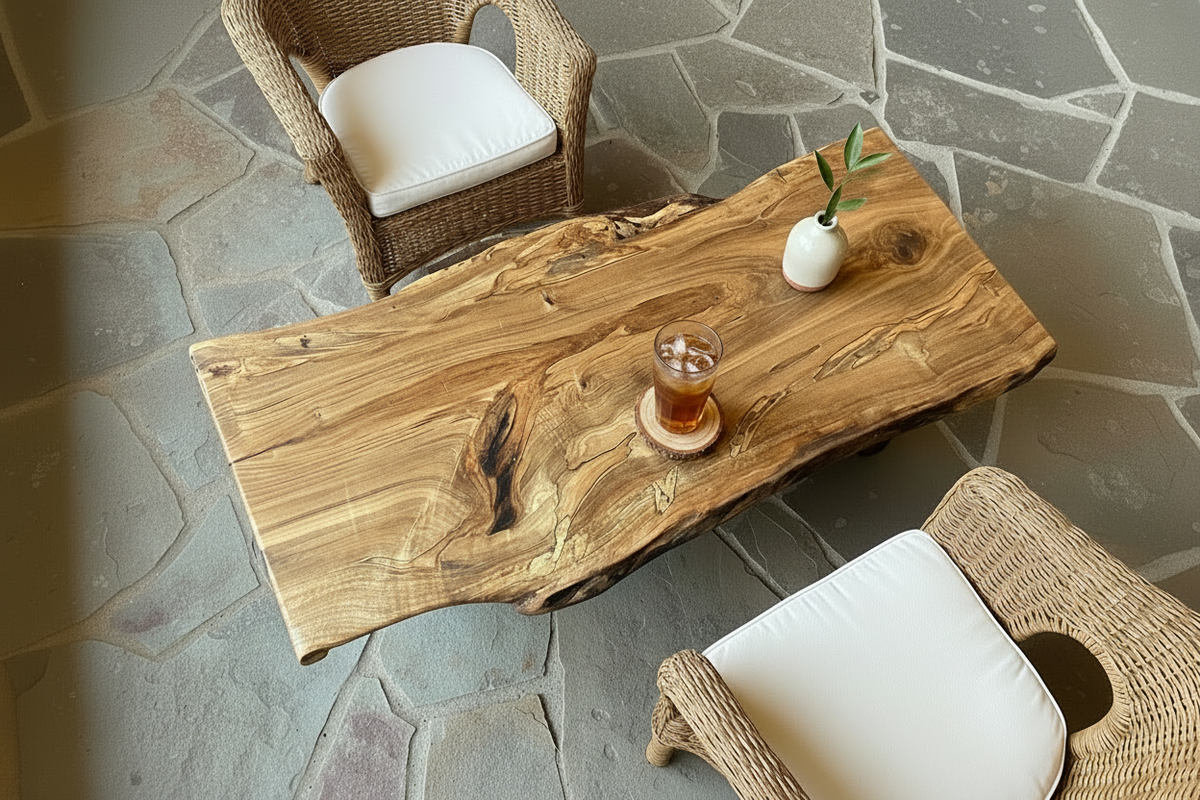 Live Edge Maple Coffee Table | Customizable Spalted Ambrosia Wood