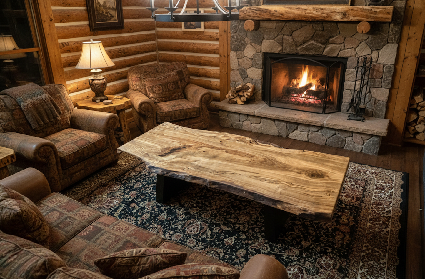 Live Edge Maple Coffee Table | Customizable Spalted Ambrosia Wood