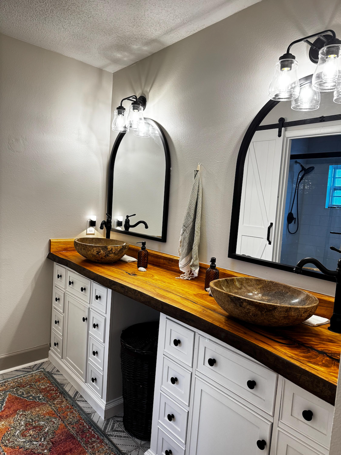 Large Live Edge English Chestnut Wood Vanity Top