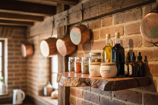 Wooden slab with natural grain and texture on a plain background