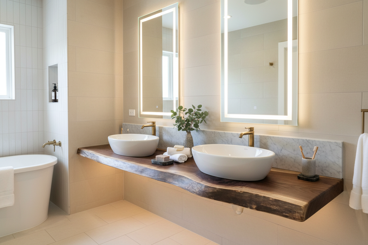 live edge walnut vanity top