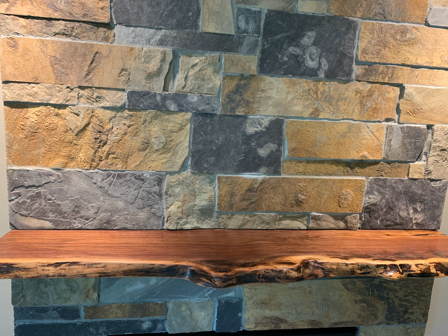 Custom Live Edge Floating Shelf Mantel