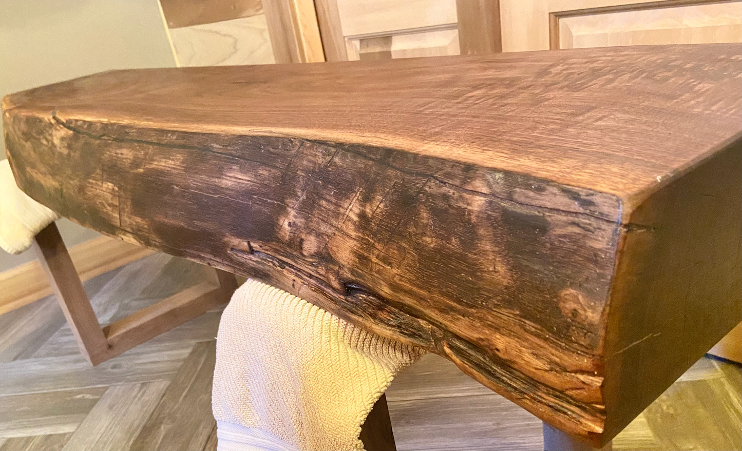 Custom Walnut Floating Mantel