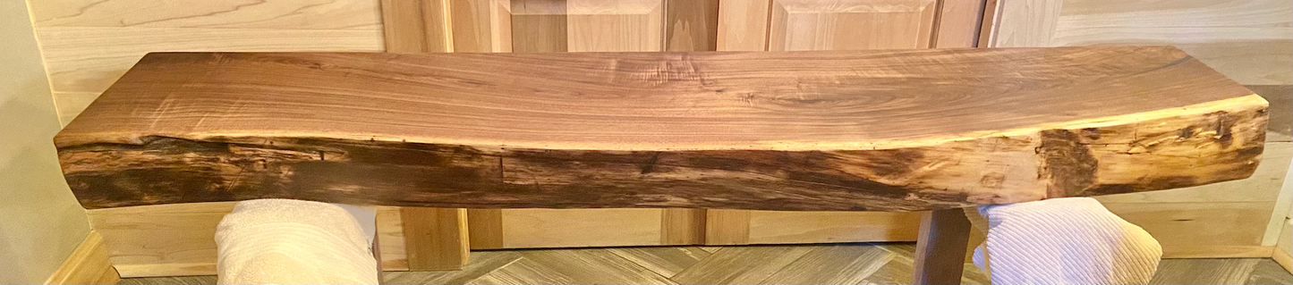 Custom Walnut Floating Mantel